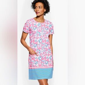 Cabana Life Talbots Tunic  Dress Floral Small UPF 50+ Vacation Resort EUC $129